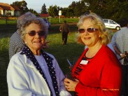 Margaret Kelly and Tricia Grunwald at Grindelwald sundowner